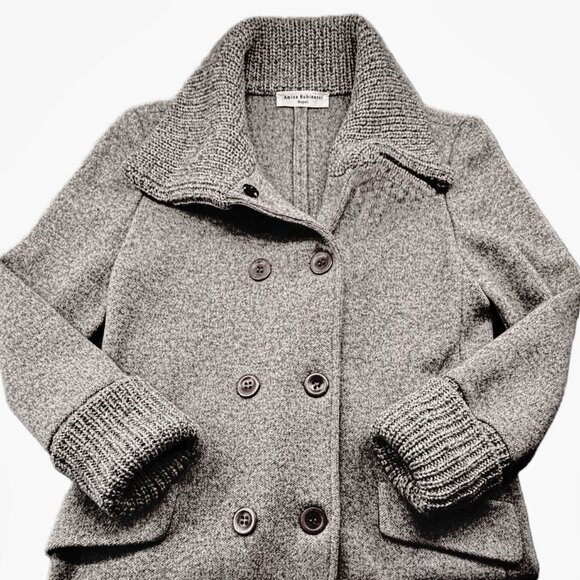 Amina Rubinacci Jacket Womens Sz Small/42 Gray Knit Wool Cashmere Italy MINT - Picture 5 of 15